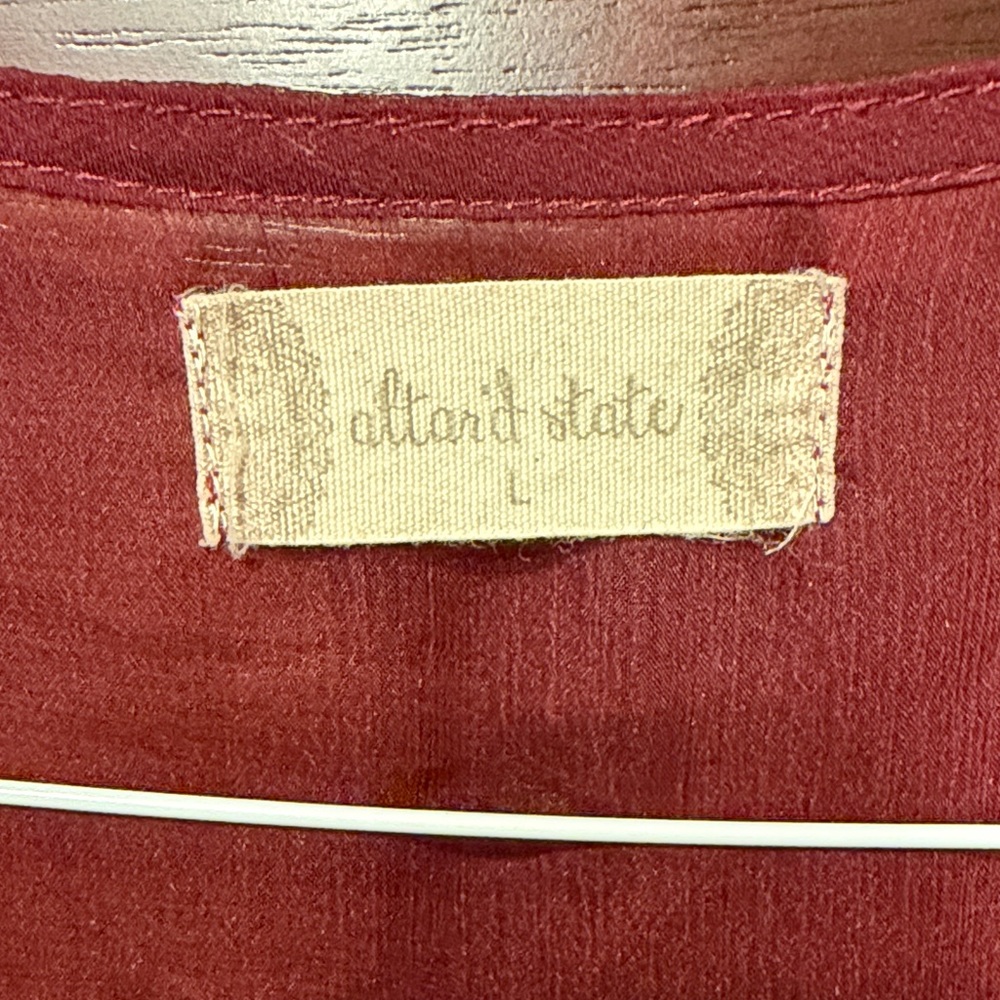 Altar'd State Maroon And Orange Patterned Blouse - image 2